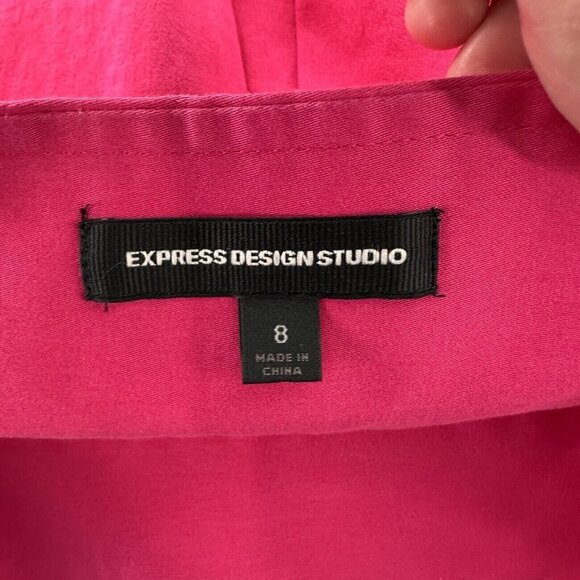 Express Hot Pink Purple Ombre Pleated Skirt Size 8 Design Studio Feminine Barbie - Picture 2 of 14